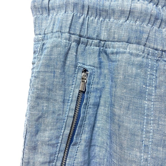 ATHLETA Cabo Linen Jogger Blue Elastic Waist Sz 14 - Picture 2 of 10